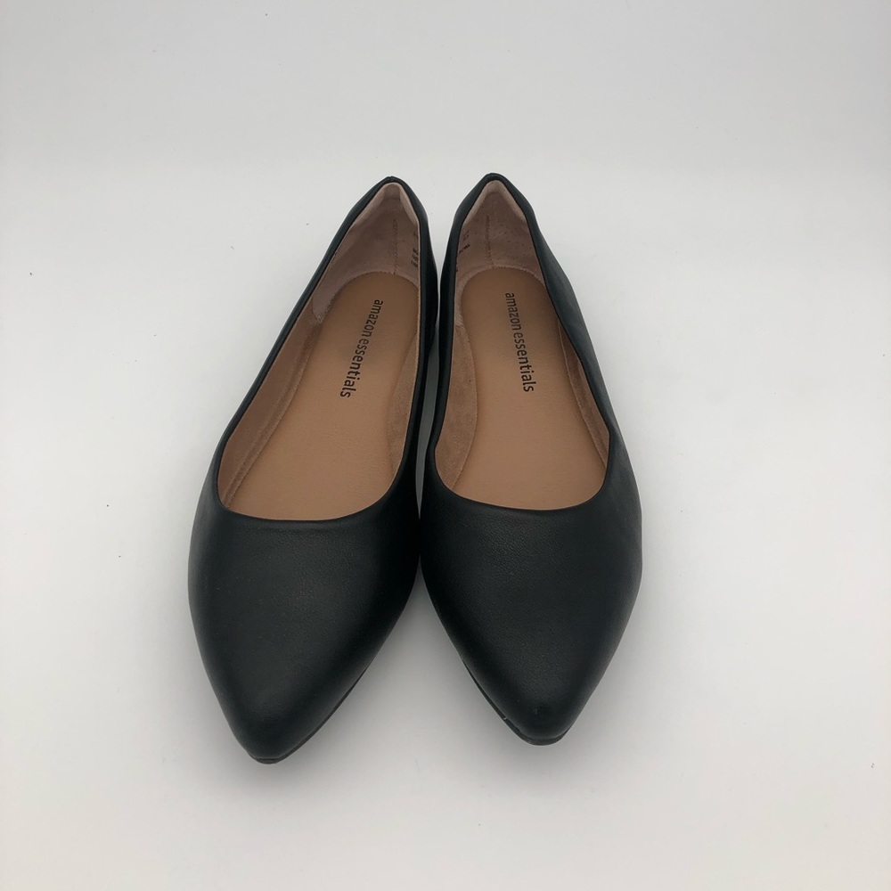 Amazon Essentials Black Pointed Toe Flats Size 8 - image 2